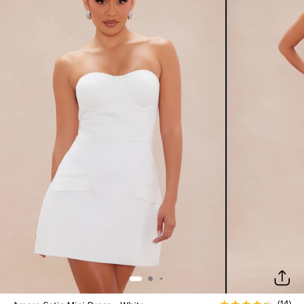 Amora Satin Mini Dress- White